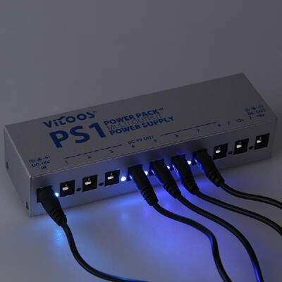 VITOOS PS1 Electric Guitar Effects Power Supply Ten Isolated Output 8 Way 9V & 1 Way 12V & 1 Way 18V Stabilized Voltage AC100-240V
VITOOS PS1 Electric Guitar Effects Power Supply Ten Isolated Output 8 Way 9V & 1 Way 12V & 1 Way 18V Stabilized Voltage AC100-240V