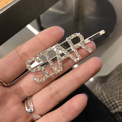 Alloy Hairpin Rhinestone English Letter Barrette Personality Word Women Hair Clips Hairclip Female Hair Accessories 8 Models
Alloy Hairpin Rhinestone English Letter Barrette Personality Word Women Hair Clips Hairclip Female Hair Accessories 8 Models