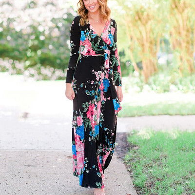 Tailored Fashion Womens V-Neck Floral Long Sleeve Printed Strappy Party Beach Long Dress
Tailored Fashion Womens V-Neck Floral Long Sleeve Printed Strappy Party Beach Long Dress
