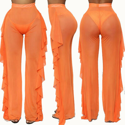 Fashion Womens See Through Fishnet Sheer Mesh Ruffle Swimsuits Beach Bikini Cover up Lace Wide Leg Pants Swimsuit Swimwear
Fashion Womens See Through Fishnet Sheer Mesh Ruffle Swimsuits Beach Bikini Cover up Lace Wide Leg Pants Swimsuit Swimwear