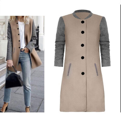 New 2019 Autumn Winter Color Patchwork Woolen Coat Women Long Sleeve Fashion Streetwear Causal Jacket Blend Overcoat X
New 2019 Autumn Winter Color Patchwork Woolen Coat Women Long Sleeve Fashion Streetwear Causal Jacket Blend Overcoat X