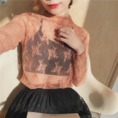 Summer Women Lace Floral Embroidery Blouses Shirt Ladies Tops Sexy Mesh Blouses Transparent Elegant See-through Black Shirt
Summer Women Lace Floral Embroidery Blouses Shirt Ladies Tops Sexy Mesh Blouses Transparent Elegant See-through Black Shirt