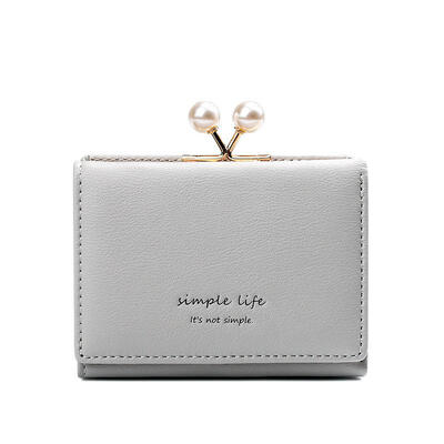 2019 Leather Mini Wallet Ladies Short Three Fold PU Wallet Pearl Adorn Coin Purse Multifunction Card Holders For Student
2019 Leather Mini Wallet Ladies Short Three Fold PU Wallet Pearl Adorn Coin Purse Multifunction Card Holders For Student