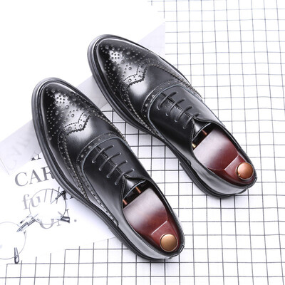 Mens shoes leather England carved leather shoes mens trend wild mens casual shoes Korean version of the breathable Bullock tide shoes 4008
Mens shoes leather England carved leather shoes mens trend wild mens casual shoes Korean version of the breathable Bullock tide shoes 4008