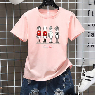 Women T-shirt Cartoon Print Casual women t-shirt Round Collar Loose Short Sleeve Simple Wild Female Tops Tees
Women T-shirt Cartoon Print Casual women t-shirt Round Collar Loose Short Sleeve Simple Wild Female Tops Tees