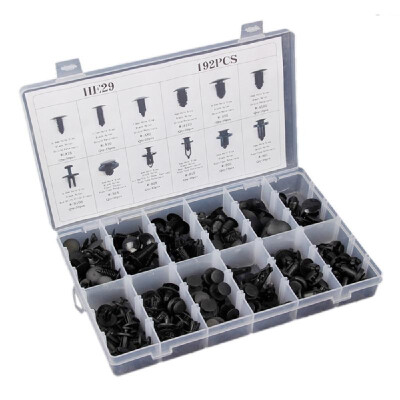 192PCS Auto Fasteners Kit Universal Car Push Retainer Assortment Kit Nylon Shield Pin Rivet Fasteners for ToyotaHondaFord
192PCS Auto Fasteners Kit Universal Car Push Retainer Assortment Kit Nylon Shield Pin Rivet Fasteners for ToyotaHondaFord