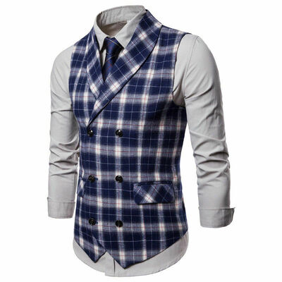 Plus Size Men Formal Dress Vest Double Breasted Plaids Checks Waistcoats Costume
Plus Size Men Formal Dress Vest Double Breasted Plaids Checks Waistcoats Costume