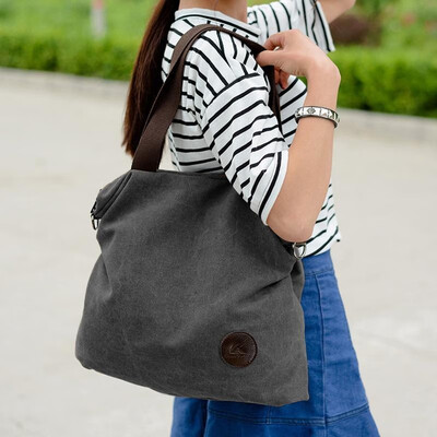 Women Canvas Crossbody Bag Solid Color Zipper Grab Handles Top Large Capacity Handbag Totes Shoulder Bag
Women Canvas Crossbody Bag Solid Color Zipper Grab Handles Top Large Capacity Handbag Totes Shoulder Bag