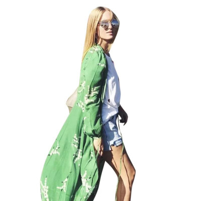 New Women Chiffon Kimono Cardigan Floral Print Long Sleeve Tie-Waist Loose Outerwear Bikini Cover Up Green
New Women Chiffon Kimono Cardigan Floral Print Long Sleeve Tie-Waist Loose Outerwear Bikini Cover Up Green