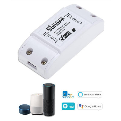 SONOFF Basic Wifi Switch Works with Alexa for Google Home Timer 10A2200W Wireless Remote Switch for AndroidIOS APP Control for E
SONOFF Basic Wifi Switch Works with Alexa for Google Home Timer 10A2200W Wireless Remote Switch for AndroidIOS APP Control for E