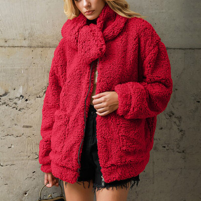 Fashion Trend Faux Fur Solid Color Womens Coat Loose Casual Detachable Collar Pocket Decoration Coat
Fashion Trend Faux Fur Solid Color Womens Coat Loose Casual Detachable Collar Pocket Decoration Coat