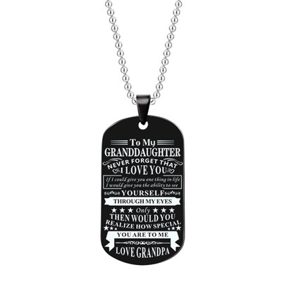 To My Grandson Granddaughter Never Forget That I Love You From Grandma Grandpa Tag Pendant Necklace Stainless Steel Dog Tag
To My Grandson Granddaughter Never Forget That I Love You From Grandma Grandpa Tag Pendant Necklace Stainless Steel Dog Tag