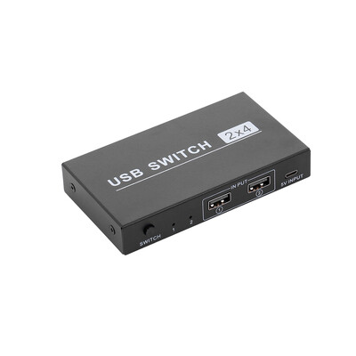 USB Switch 2x4 Peripheral Switcher 2 Computers Sharing 4 USB Devices USB20 Hub for MouseU DiskKeyboardCameraPrinter with 2 US
USB Switch 2x4 Peripheral Switcher 2 Computers Sharing 4 USB Devices USB20 Hub for MouseU DiskKeyboardCameraPrinter with 2 US