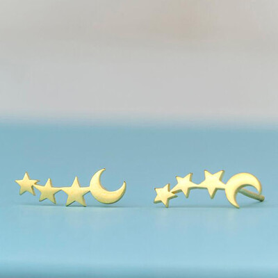 Women Fashion 925 Sliver Gold Plated Moon Star Moon Stud Teen Earring Birthday Gift Jewelry
Women Fashion 925 Sliver Gold Plated Moon Star Moon Stud Teen Earring Birthday Gift Jewelry