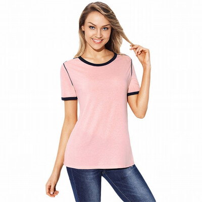 Contrast round neck short-sleeved slim bottoming shirt sports straight jacket womens
Contrast round neck short-sleeved slim bottoming shirt sports straight jacket womens