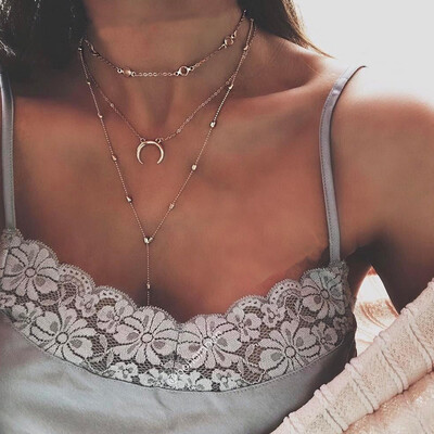 Europe&the United States cross-border bohemian moon pendant multi-layer handmade necklace set supply jewelry
Europe&the United States cross-border bohemian moon pendant multi-layer handmade necklace set supply jewelry