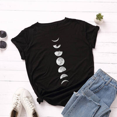 Plus Size New Moon Planet Print T Shirt Women Shirts 100 Cotton O Neck Short Sleeve Summer T-Shirt Tops
Plus Size New Moon Planet Print T Shirt Women Shirts 100 Cotton O Neck Short Sleeve Summer T-Shirt Tops