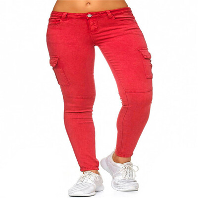Tailored Women High Waist Solid Jeans Button Side stand Pockets Trouser Pencil Pants
Tailored Women High Waist Solid Jeans Button Side stand Pockets Trouser Pencil Pants