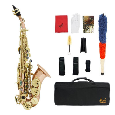 Bb Soprano Saxophone Sax Phosphor Copper Woodwind Instrument with Carry Case Gloves Cleaning Cloth Brush Sax Strap Mouthpiece Brus
Bb Soprano Saxophone Sax Phosphor Copper Woodwind Instrument with Carry Case Gloves Cleaning Cloth Brush Sax Strap Mouthpiece Brus