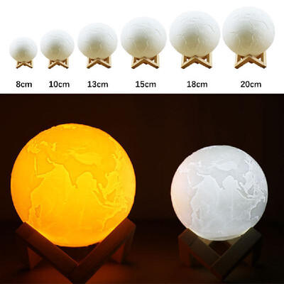 3D Printing Touching Earth Light USB Rechargeable 2-Color Dimmable Night Lamp Bedroom Decor with Wooden Stand
3D Printing Touching Earth Light USB Rechargeable 2-Color Dimmable Night Lamp Bedroom Decor with Wooden Stand