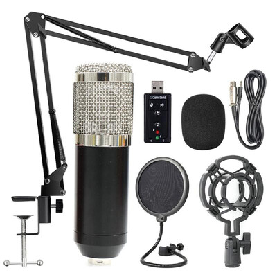 BM800 Professional Suspension Microphone Kit Studio Live Stream Broadcasting Recording Condenser Microphone Set
BM800 Professional Suspension Microphone Kit Studio Live Stream Broadcasting Recording Condenser Microphone Set