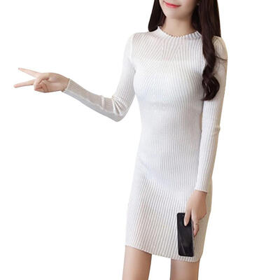 Women Knit Slim Autumn Winter Long Sleeve Dress Women Hip Sweaters Solid Color Long Tops Dress
Women Knit Slim Autumn Winter Long Sleeve Dress Women Hip Sweaters Solid Color Long Tops Dress