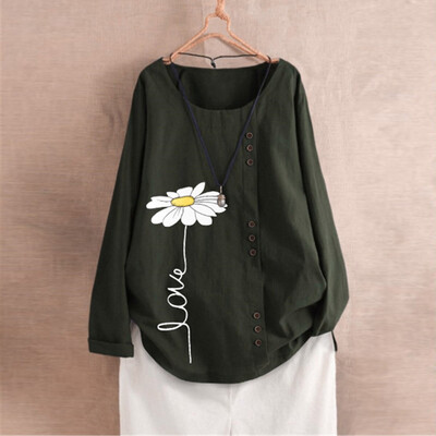 Roseonmyhand Plus Size Women Long Sleeve Cotton Linen O-Neck Botton Blouse Top T-Shirt
Roseonmyhand Plus Size Women Long Sleeve Cotton Linen O-Neck Botton Blouse Top T-Shirt