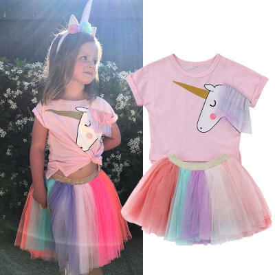 Toddler Kids Baby Girl Unicorn Top T-shirt Lace Tutu Skirt Outfits Set Clothes Summer
Toddler Kids Baby Girl Unicorn Top T-shirt Lace Tutu Skirt Outfits Set Clothes Summer