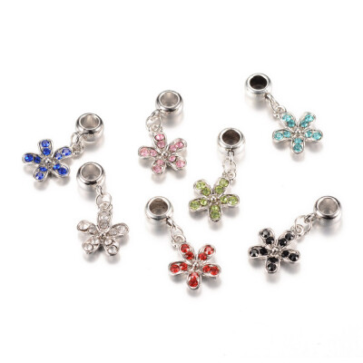 Alloy European Dangle Beads with Rhinestone Flower Mixed Color 30mm Hole 5mm
Alloy European Dangle Beads with Rhinestone Flower Mixed Color 30mm Hole 5mm