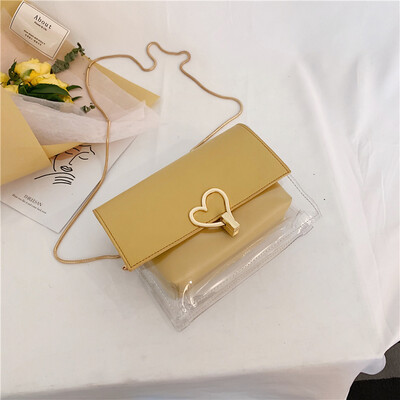 2019 new casual heart-shaped lock buckle Messenger bag female chic wild chain shoulder bag personality transparent mother-in-law package
2019 new casual heart-shaped lock buckle Messenger bag female chic wild chain shoulder bag personality transparent mother-in-law package