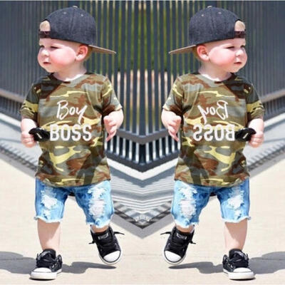 Summer 2PCS Toddler Kids Baby Boys Clothes Camo Tops T shirt Denim Pants Jeans Outfits Set
Summer 2PCS Toddler Kids Baby Boys Clothes Camo Tops T shirt Denim Pants Jeans Outfits Set
