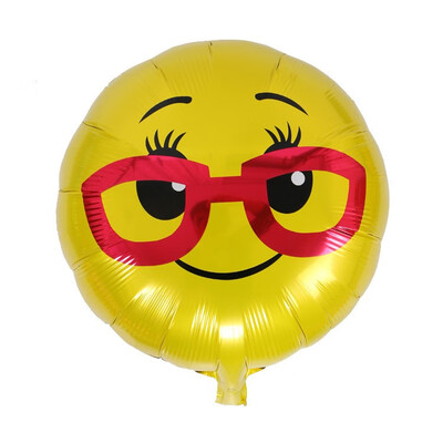FUNNYBUNNY 18" Foil Reusable Emoji Funny Faces Happy Birthday Party Balloons Party Supplies