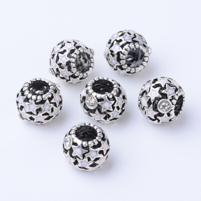 Alloy Enamel European Beads with Rhinestones Large Hole Beads Rondelle Antique Silver PearlPink 11x9mm Hole 5mm
Alloy Enamel European Beads with Rhinestones Large Hole Beads Rondelle Antique Silver PearlPink 11x9mm Hole 5mm