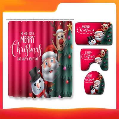 4PcsSet Christmas Style Santa Claus Printed Pattern Water-resistant Shower Curtain Pedestal Rug Lid Toilet Cover Mat Non-slip Bat
4PcsSet Christmas Style Santa Claus Printed Pattern Water-resistant Shower Curtain Pedestal Rug Lid Toilet Cover Mat Non-slip Bat