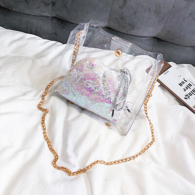 Ins net red sequined bucket bag womens new 2019 Korean transparent bag chic chain jelly bag Messenger bag
Ins net red sequined bucket bag womens new 2019 Korean transparent bag chic chain jelly bag Messenger bag