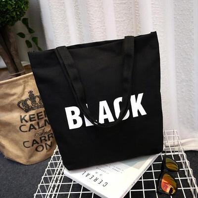Women Tote Bag Canvas Contrast Letters Print Large Capacity Foldable Reusable Shoulder Shopping Bag
Women Tote Bag Canvas Contrast Letters Print Large Capacity Foldable Reusable Shoulder Shopping Bag