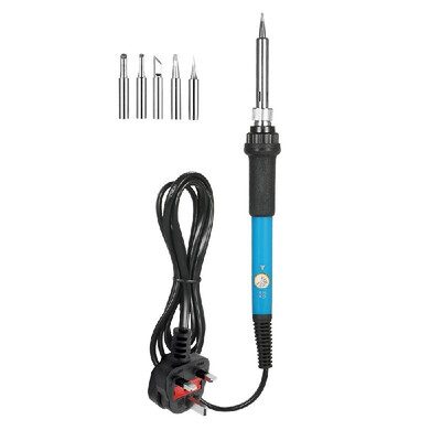 60W Electric Adjustable Temperature Welding Soldering Iron 5 Replacement Soldering Tips Set
60W Electric Adjustable Temperature Welding Soldering Iron 5 Replacement Soldering Tips Set