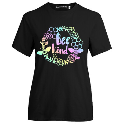 Women Casual Bee Printed T-Shirt Summer Short Sleeve Letter Printing Bee Kind Tee Shirt Tops
Women Casual Bee Printed T-Shirt Summer Short Sleeve Letter Printing Bee Kind Tee Shirt Tops