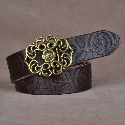 Ladies leather belt retro embossed Europe&America pure leather female belt fashion first layer handmade wash soft
Ladies leather belt retro embossed Europe&America pure leather female belt fashion first layer handmade wash soft