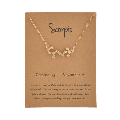 Brown Card Fashion Jewelry Zodiac Crystal Star Sign 12 constellation Pendant Necklace For Women
Brown Card Fashion Jewelry Zodiac Crystal Star Sign 12 constellation Pendant Necklace For Women