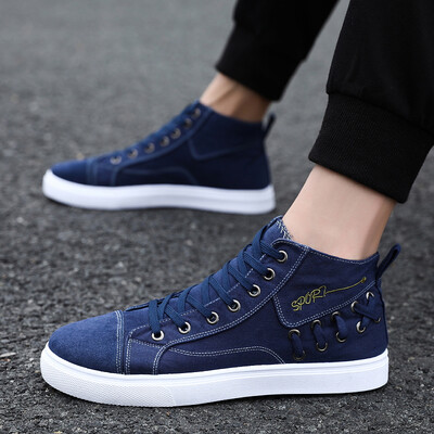 Mens Shoes Summer Fashion Leisure High-Up Canvas Board Shoes Autumn Baitie Cloth Shoes Korean version of Mid-Up Tide Shoes
Mens Shoes Summer Fashion Leisure High-Up Canvas Board Shoes Autumn Baitie Cloth Shoes Korean version of Mid-Up Tide Shoes