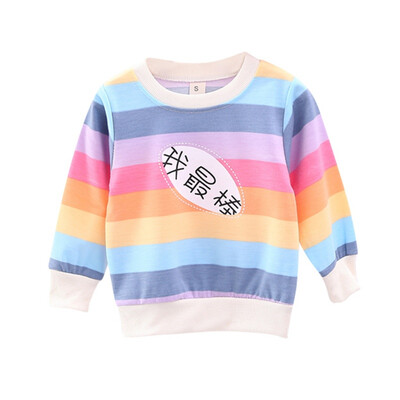Baby 1-6 Years Male Kids Outerwears Girls Rainbow Colorful Striped Print Casual Sweatshirt Kids Outfits Tops Clothing
Baby 1-6 Years Male Kids Outerwears Girls Rainbow Colorful Striped Print Casual Sweatshirt Kids Outfits Tops Clothing