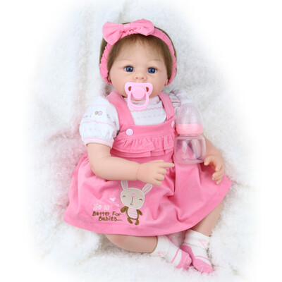 Baby Kids 22inch 55cm Reborn Baby Doll Girl PP Filling Silicone With Clothes Feeding Bottle Lifelike Cute Gifts Toy Baby Pacifier
Baby Kids 22inch 55cm Reborn Baby Doll Girl PP Filling Silicone With Clothes Feeding Bottle Lifelike Cute Gifts Toy Baby Pacifier