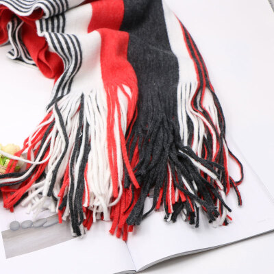 Korean version of womens autumn&winter new thick warm dual-use couple models scarf knit wool vertical strip color matching collar men
Korean version of womens autumn&winter new thick warm dual-use couple models scarf knit wool vertical strip color matching collar men