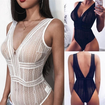 Women Sexy Perspective Lace V-neck Backless Bodycon Jumpsuit Lingerie Bodysuit Babydoll Sleepwear
Women Sexy Perspective Lace V-neck Backless Bodycon Jumpsuit Lingerie Bodysuit Babydoll Sleepwear