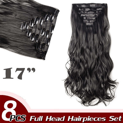 Full Head Clip Synthetic in Hair Extensions 8 Piece 18 Clips Hairpiece Long Wave Curly Straight for Women
Full Head Clip Synthetic in Hair Extensions 8 Piece 18 Clips Hairpiece Long Wave Curly Straight for Women