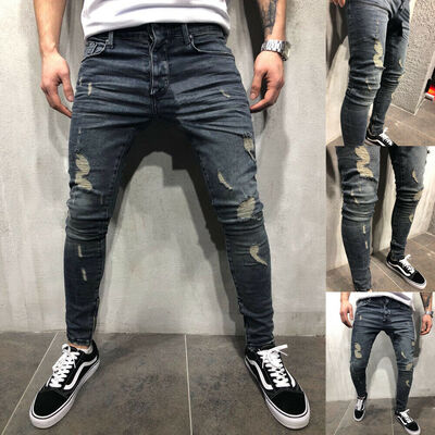 SUNSIOM Men Stretchy Ripped Skinny Biker Jeans Destroyed taped Patch Slim Denim Pants
SUNSIOM Men Stretchy Ripped Skinny Biker Jeans Destroyed taped Patch Slim Denim Pants