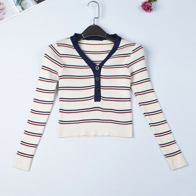 Retro chic womens sweaters striped v neck korean style ladies slim fit jumpers autumn female clothes pull pullover
Retro chic womens sweaters striped v neck korean style ladies slim fit jumpers autumn female clothes pull pullover