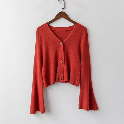 Sweaters For Female Autumn Cardigan Trumpet Sleeve Knitted Solid Color Loose Sweaters Harajuku Sweet Women Jumpers
Sweaters For Female Autumn Cardigan Trumpet Sleeve Knitted Solid Color Loose Sweaters Harajuku Sweet Women Jumpers