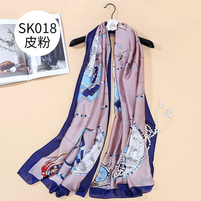 Spring&summer new chain anchor printing silk scarf ladies beach towel shawl wholesale SK018
Spring&summer new chain anchor printing silk scarf ladies beach towel shawl wholesale SK018